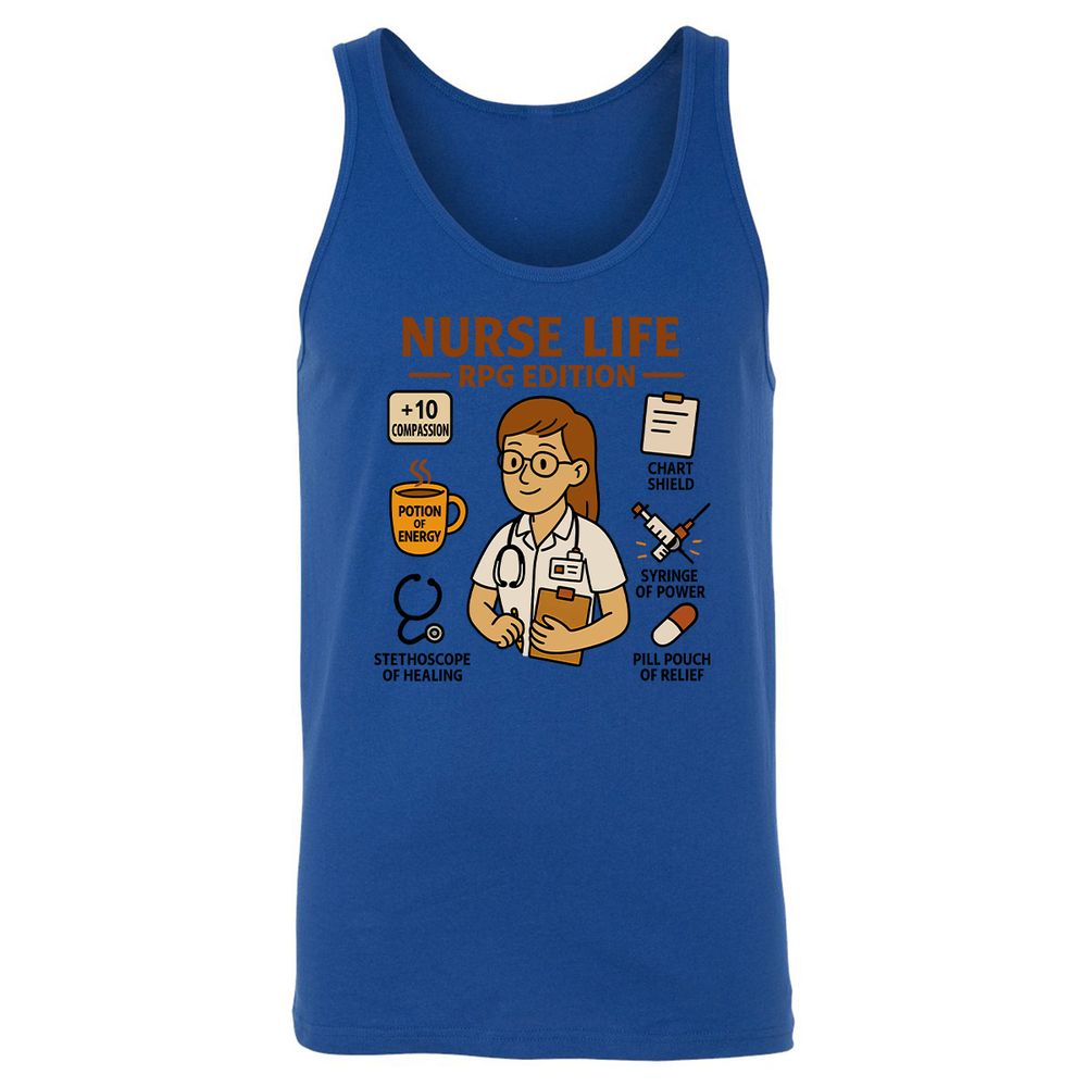 Nurse Life RPG Edition Unisex Jersey Tank - True Royal - 13