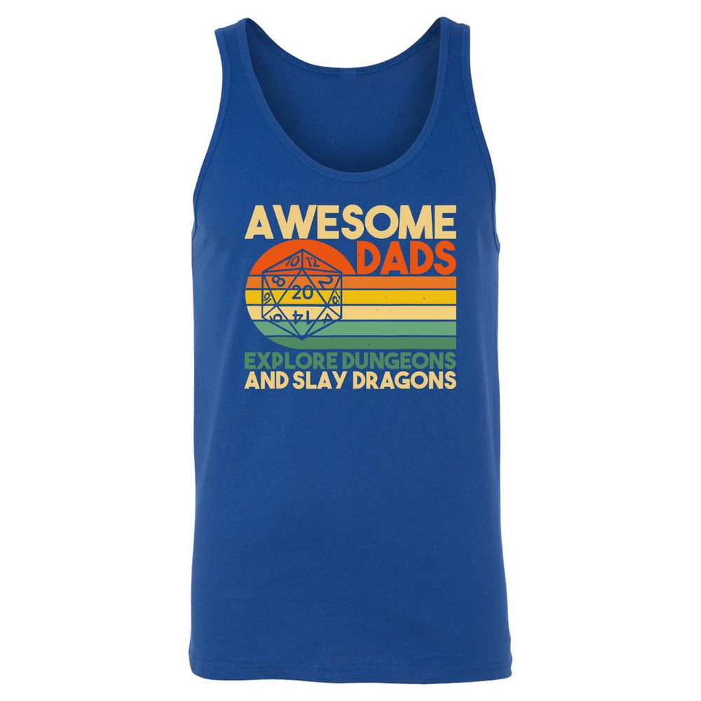 Awesome Dads Explore Dungeons Unisex Jersey Tank - True Royal - 13