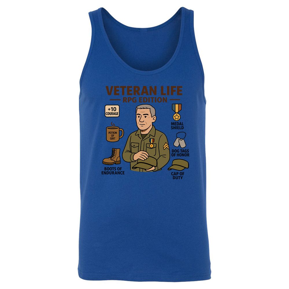Veteran Life RPG Edition Unisex Jersey Tank - True Royal - 13