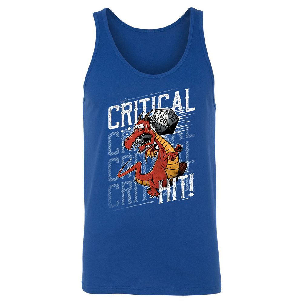 Funny Dragon Critical Hit Unisex Jersey Tank - True Royal - 13