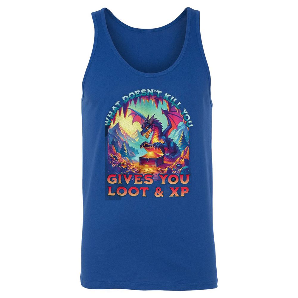 What Doesn't Kill You Give You Loot & XP Unisex Jersey Tank - True Royal - 13