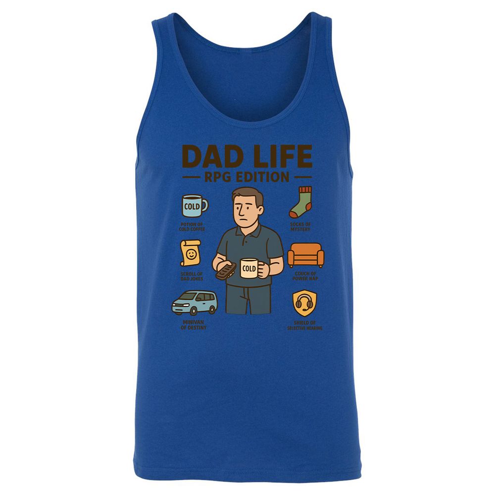 Dad Life RPG Edition Unisex Jersey Tank - True Royal - 13