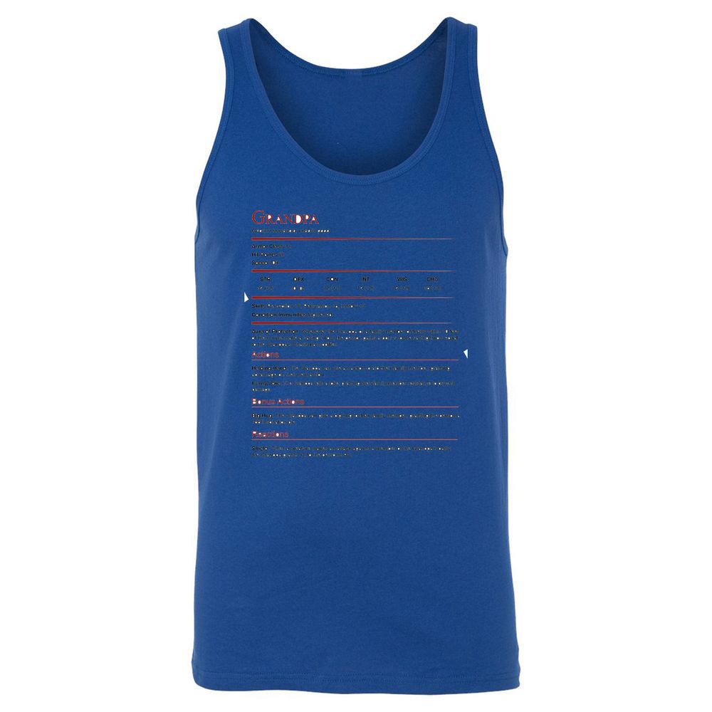 Grandpa Stat Block Unisex Jersey Tank - True Royal - 13