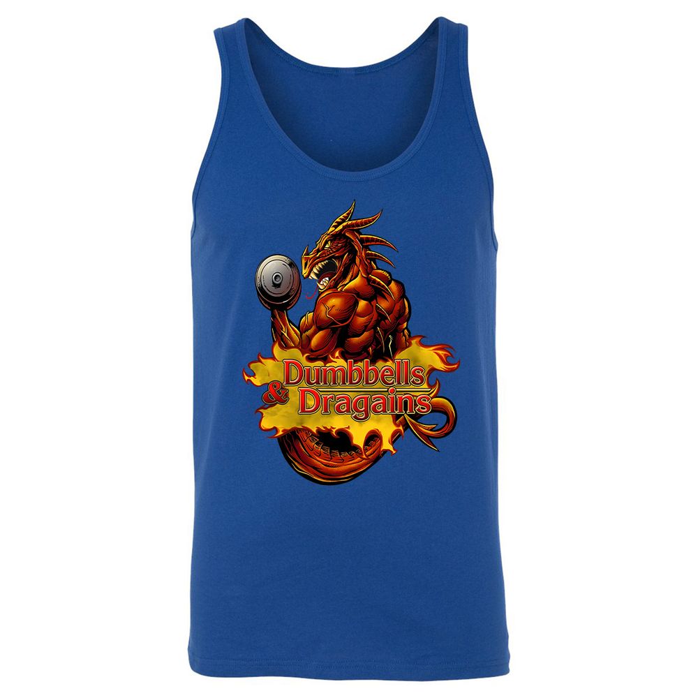 Dumbbells & Dragains Unisex Jersey Tank - True Royal - 13