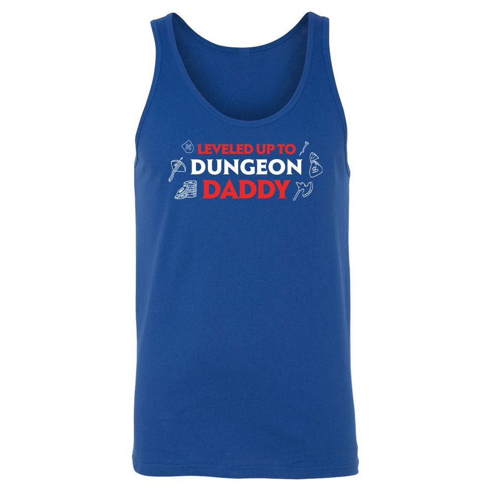 Leveled Up To Dungeon Daddy Unisex Jersey Tank - True Royal - 13