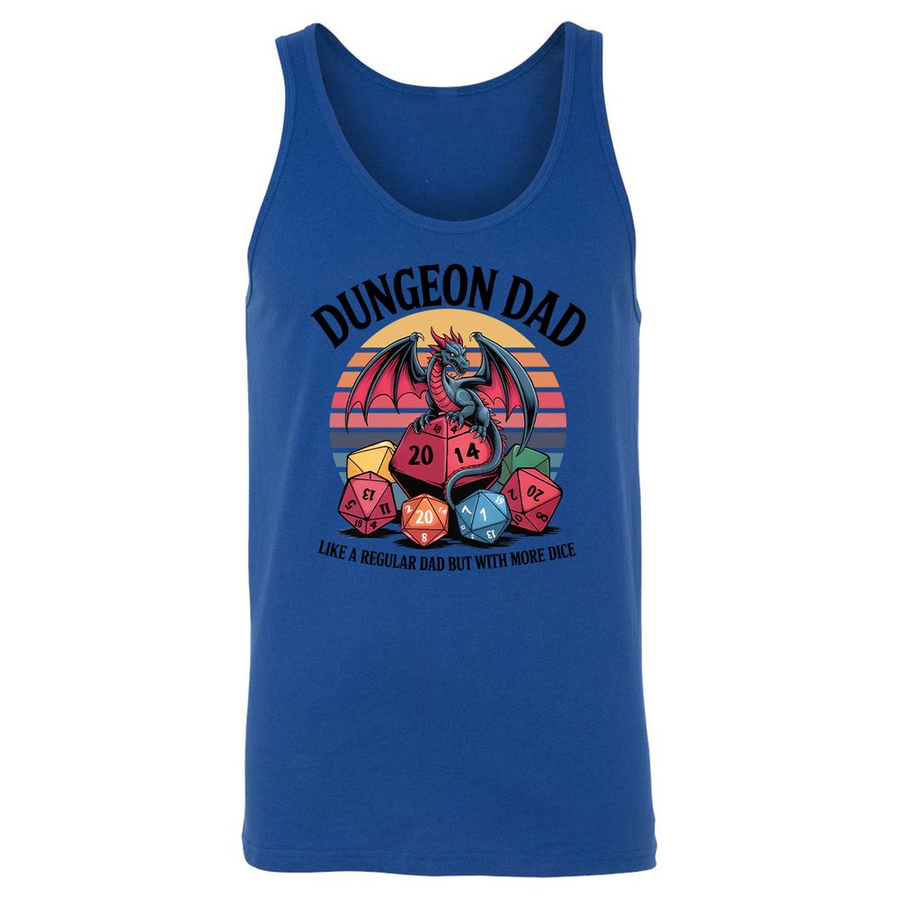 Dungeon Dad With More Dice Unisex Jersey Tank - True Royal - 13