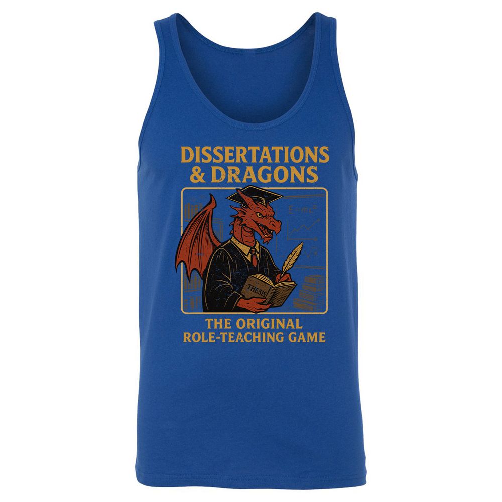 Disserations & Dragons Unisex Jersey Tank - True Royal - 13