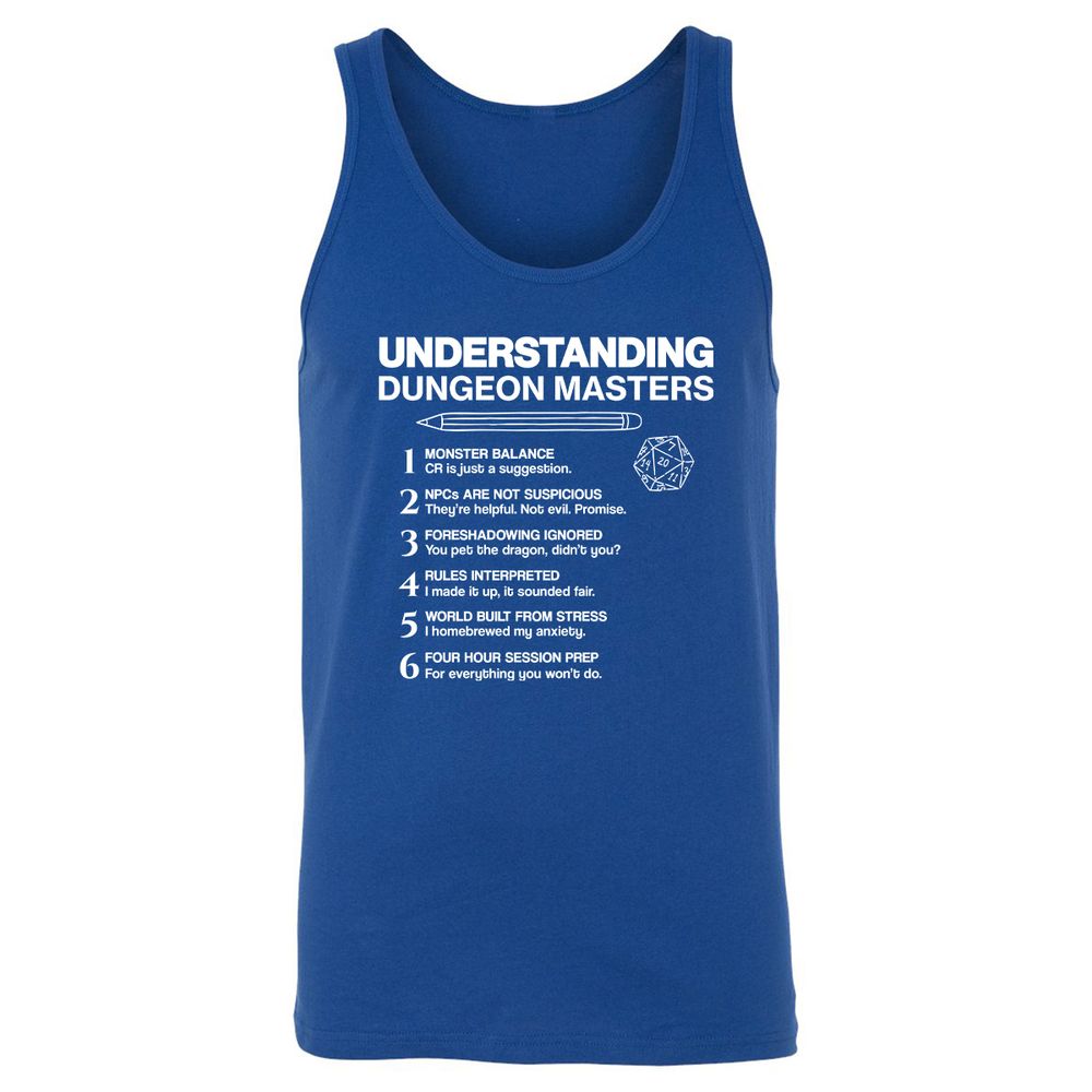 Understanding Dungeon Masters Unisex Jersey Tank - True Royal - 13