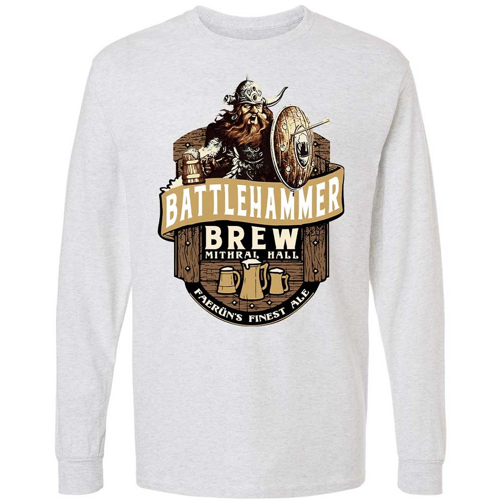 Battlehammer Brew Long Sleeve T-Shirt - Ash - 14