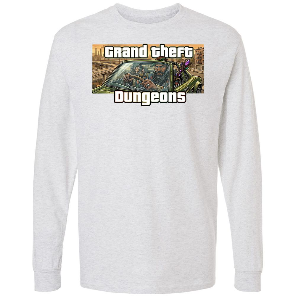 Grand Theft Dungeons Long Sleeve T-Shirt - Ash - 14