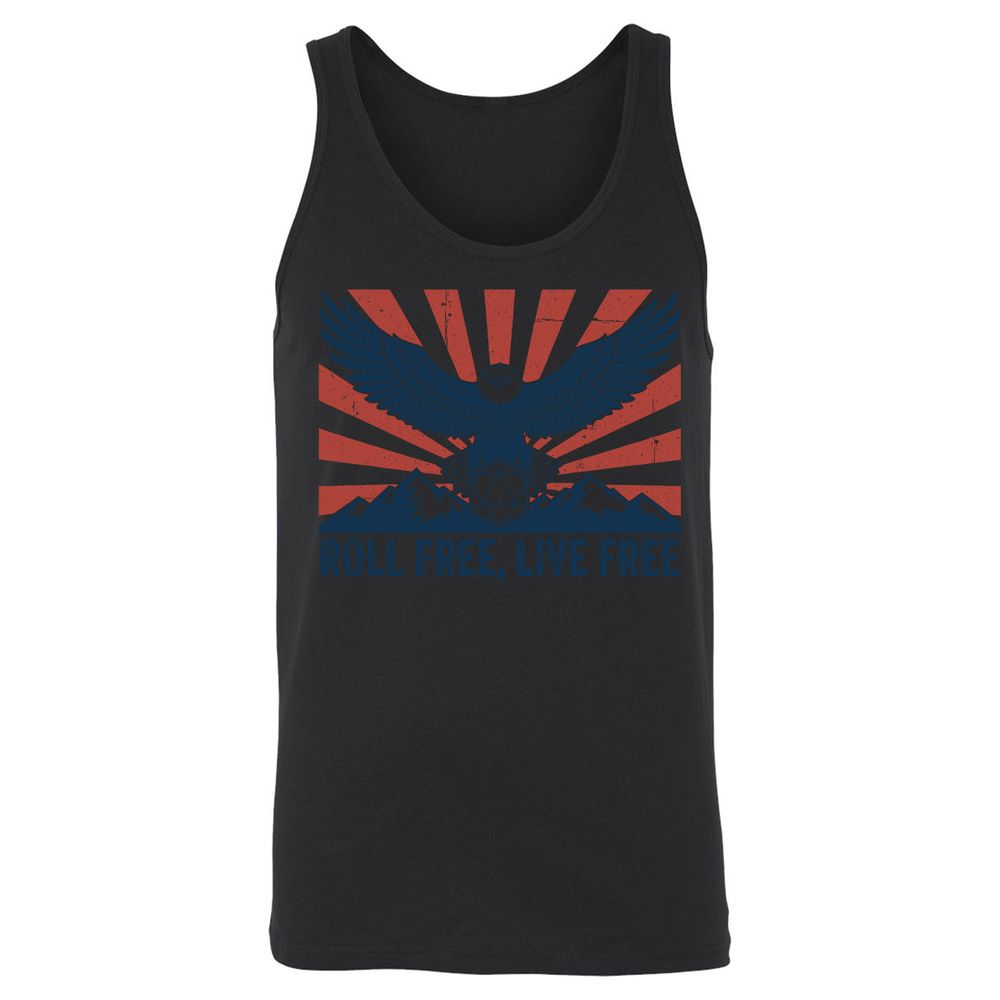Roll Free, Live Free Unisex Jersey Tank - Black - 14