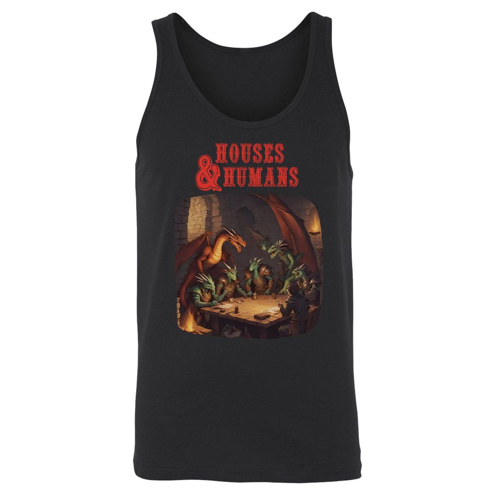 Houses And Humans Unisex Jersey Tank - Black - 14