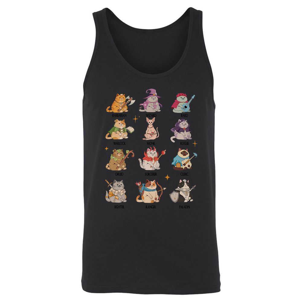 Dungeons And Cats Unisex Jersey Tank - Black - 14