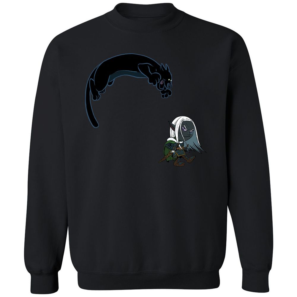 Drizzt and Guenhwyvar Classic Unisex Sweatshirt - Black - 14