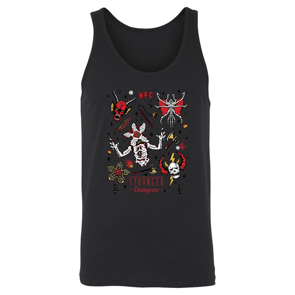 STRANGER DUNGEON Unisex Jersey Tank - Black - 14