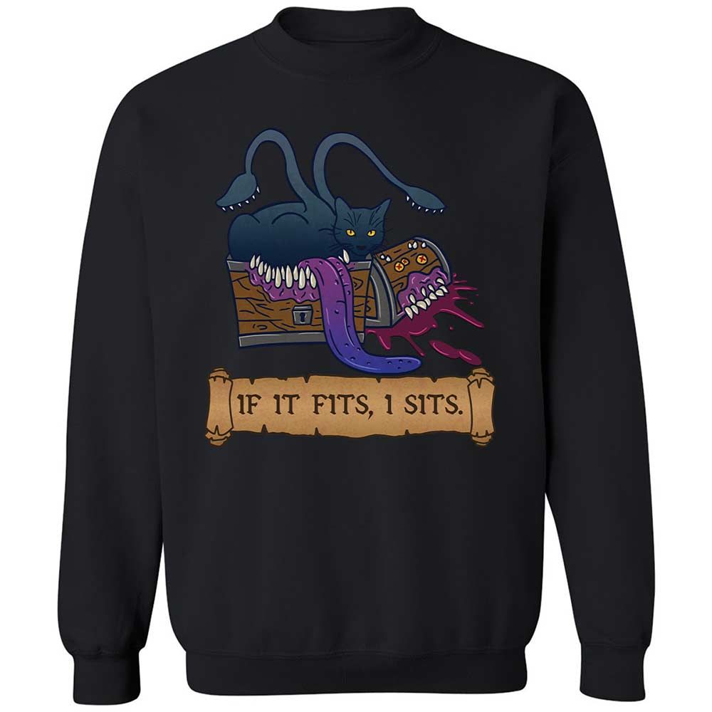 If It Fits I Sits Classic Unisex Sweatshirt - Black - 14