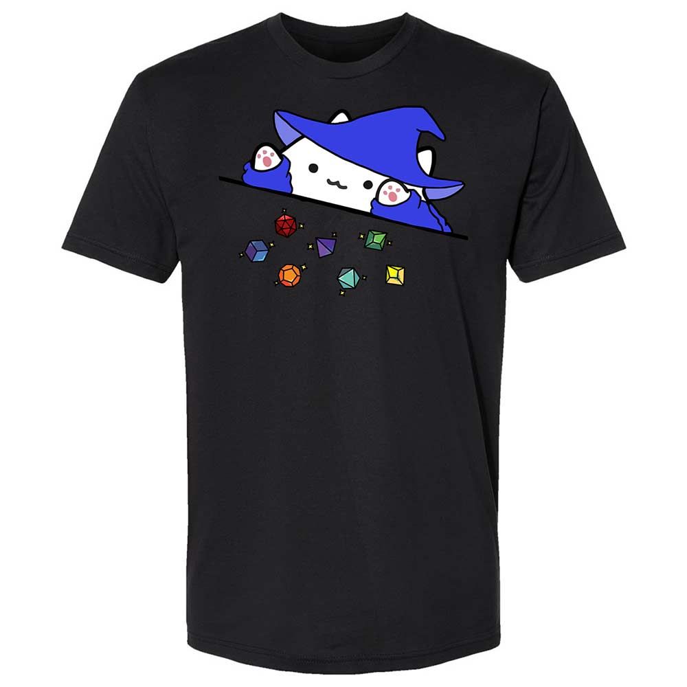 Cat Throws Dices Premium Unisex T-Shirt - Black - 14