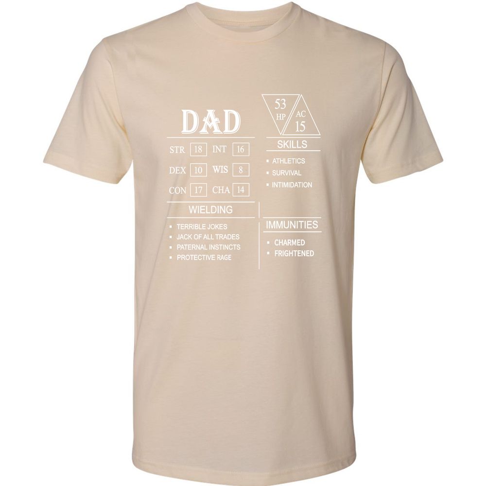 Dad Stat Block Premium Unisex T-Shirt - Cream - 14