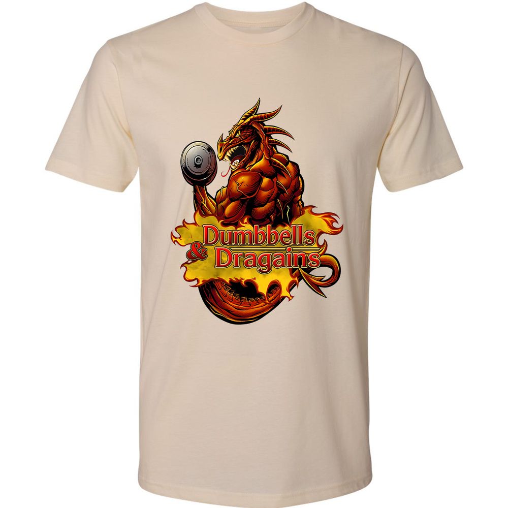 Dumbbells & Dragains Premium Unisex T-Shirt - Cream - 14