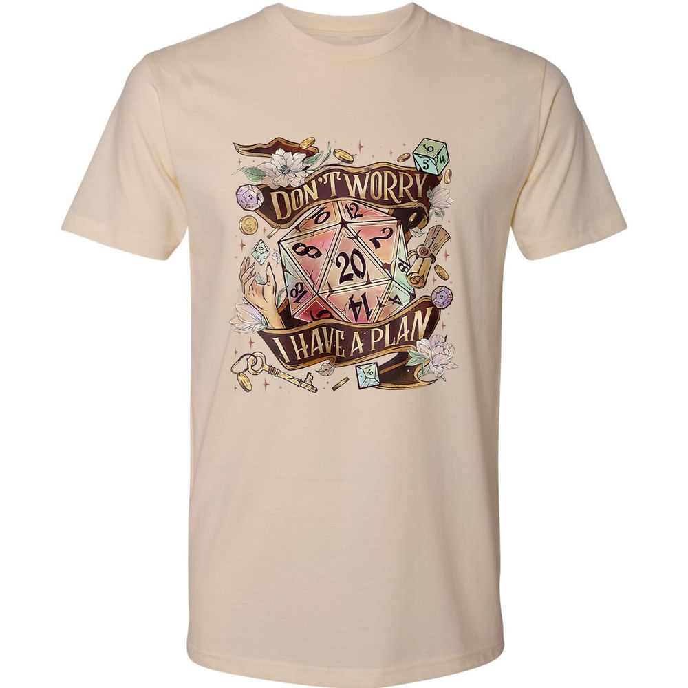 Floral Don't Worry I Have A Plan Premium Unisex T-Shirt - Cream - 14