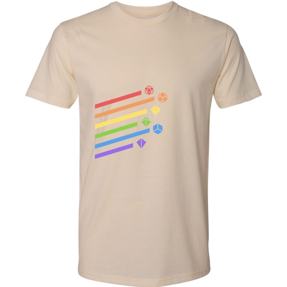 Rainbow Dice Set Premium Unisex T-Shirt - Cream - 14
