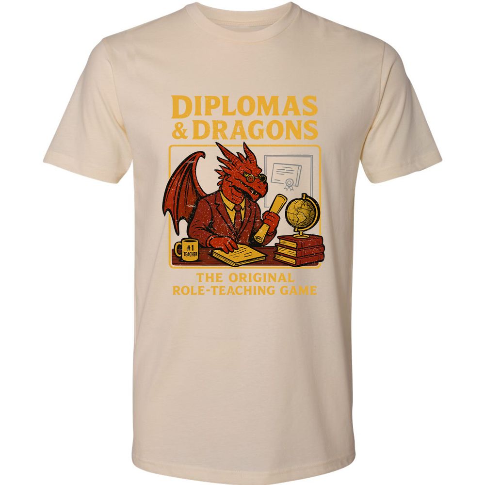 Diplomas & Dragons Premium Unisex T-Shirt - Cream - 14