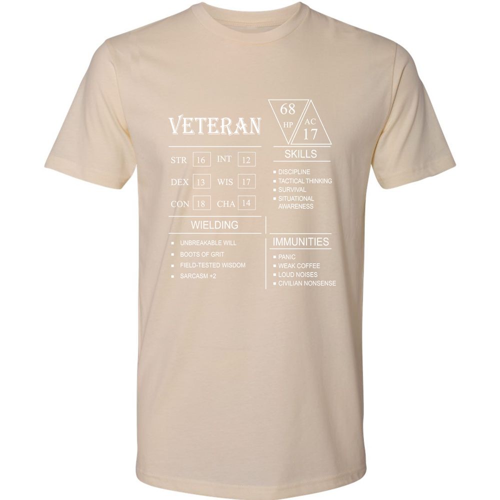 Veteran New Premium Unisex T-Shirt - Cream - 14