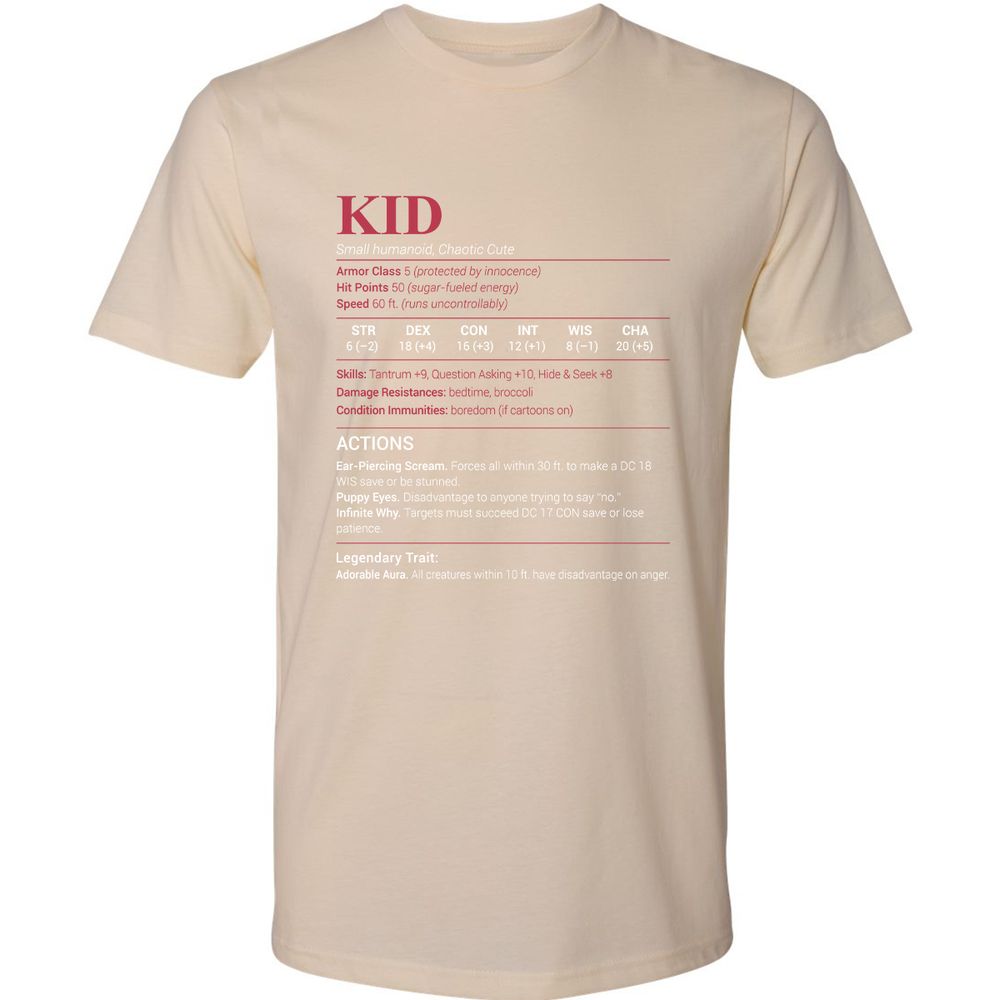 Kid Stats Premium Unisex T-Shirt - Cream - 14