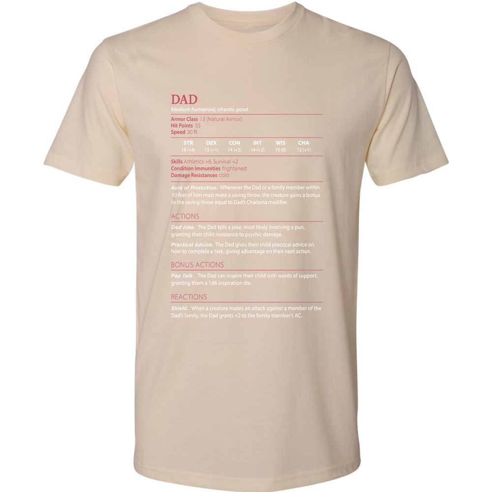 Dad Stats Premium Unisex T-Shirt - Cream - 14