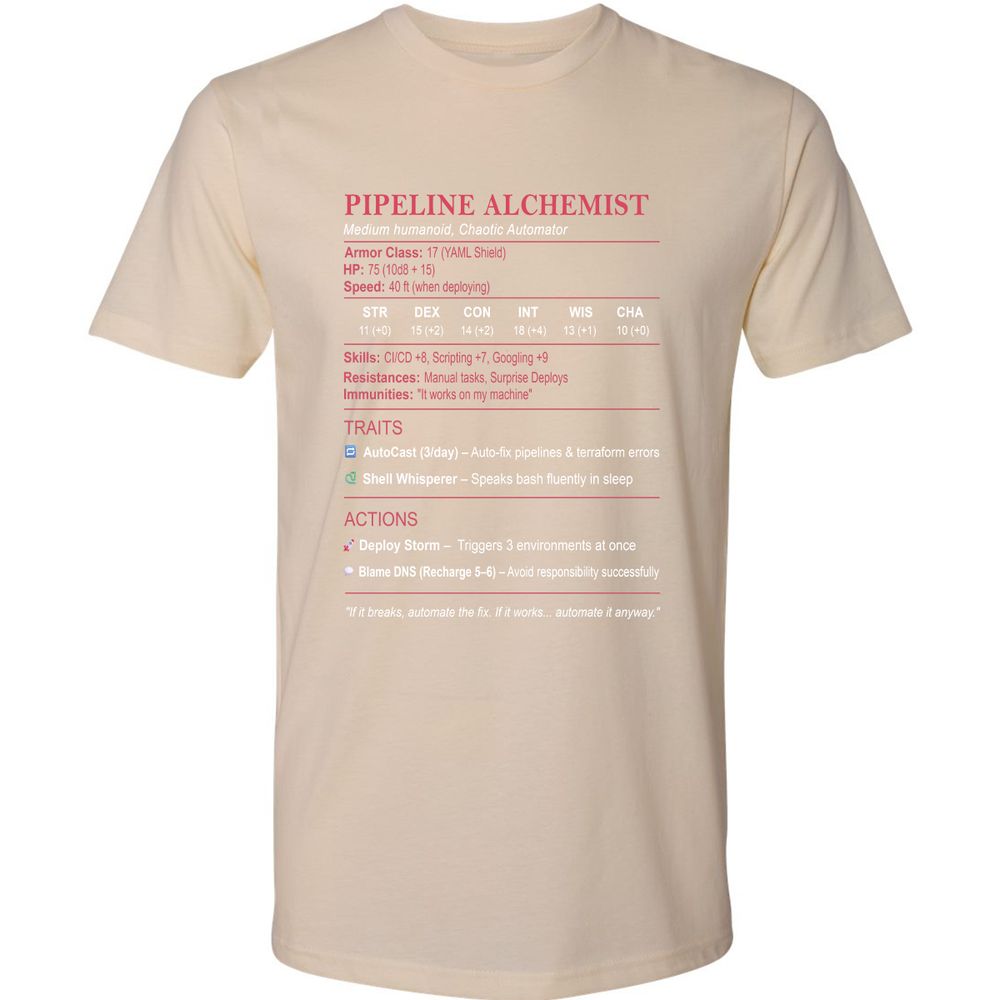 DEVOPS Stats (Pipeline Alchemist) Premium Unisex T-Shirt - Cream - 14