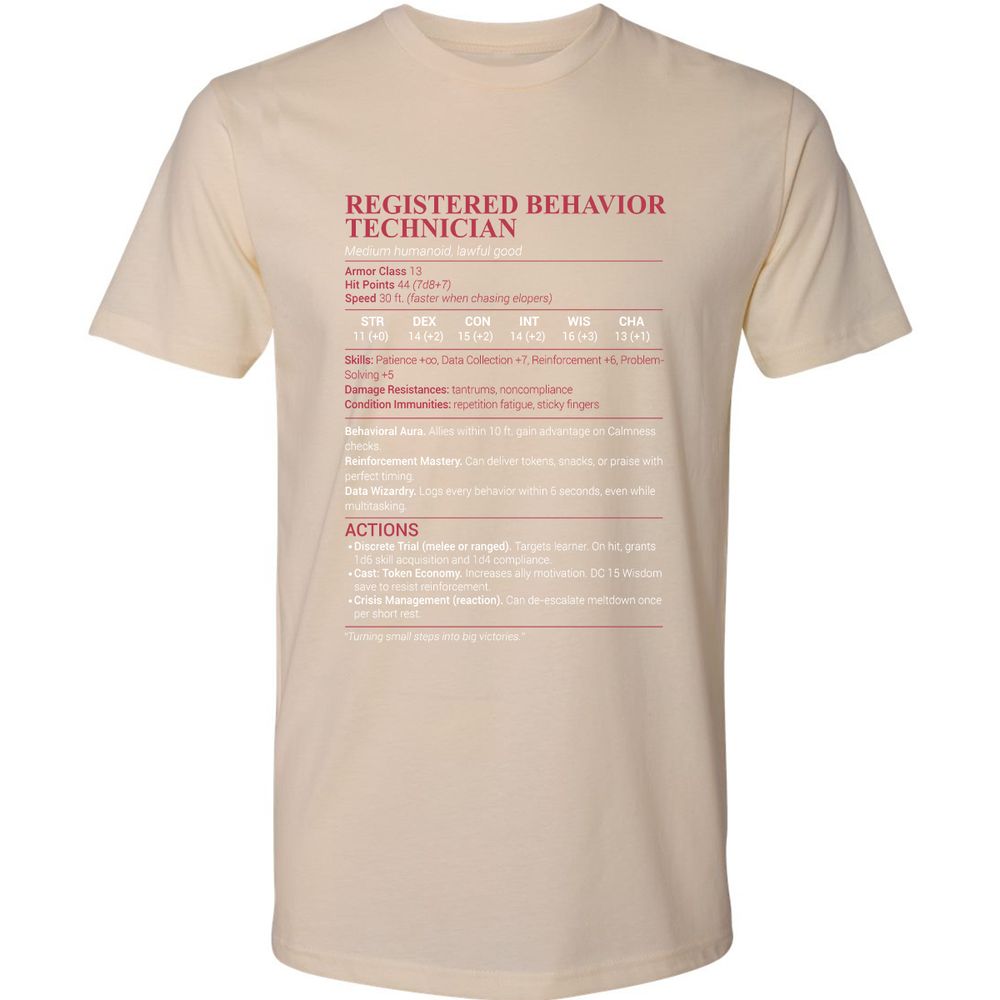 Registered Behavior Technician RBT Premium Unisex T-Shirt - Cream - 14
