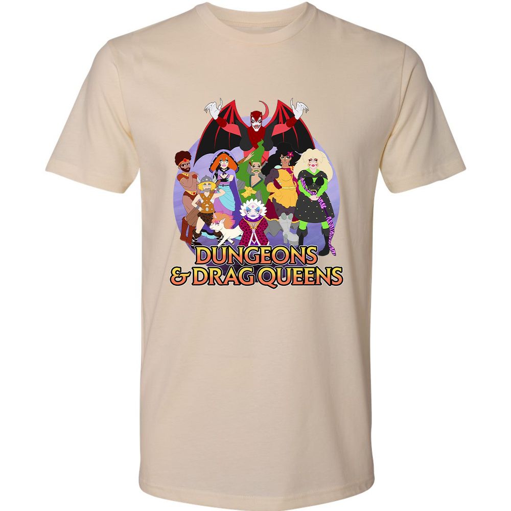 Dungeons n Drag Queens Cartoon Premium Unisex T-Shirt - Cream - 14