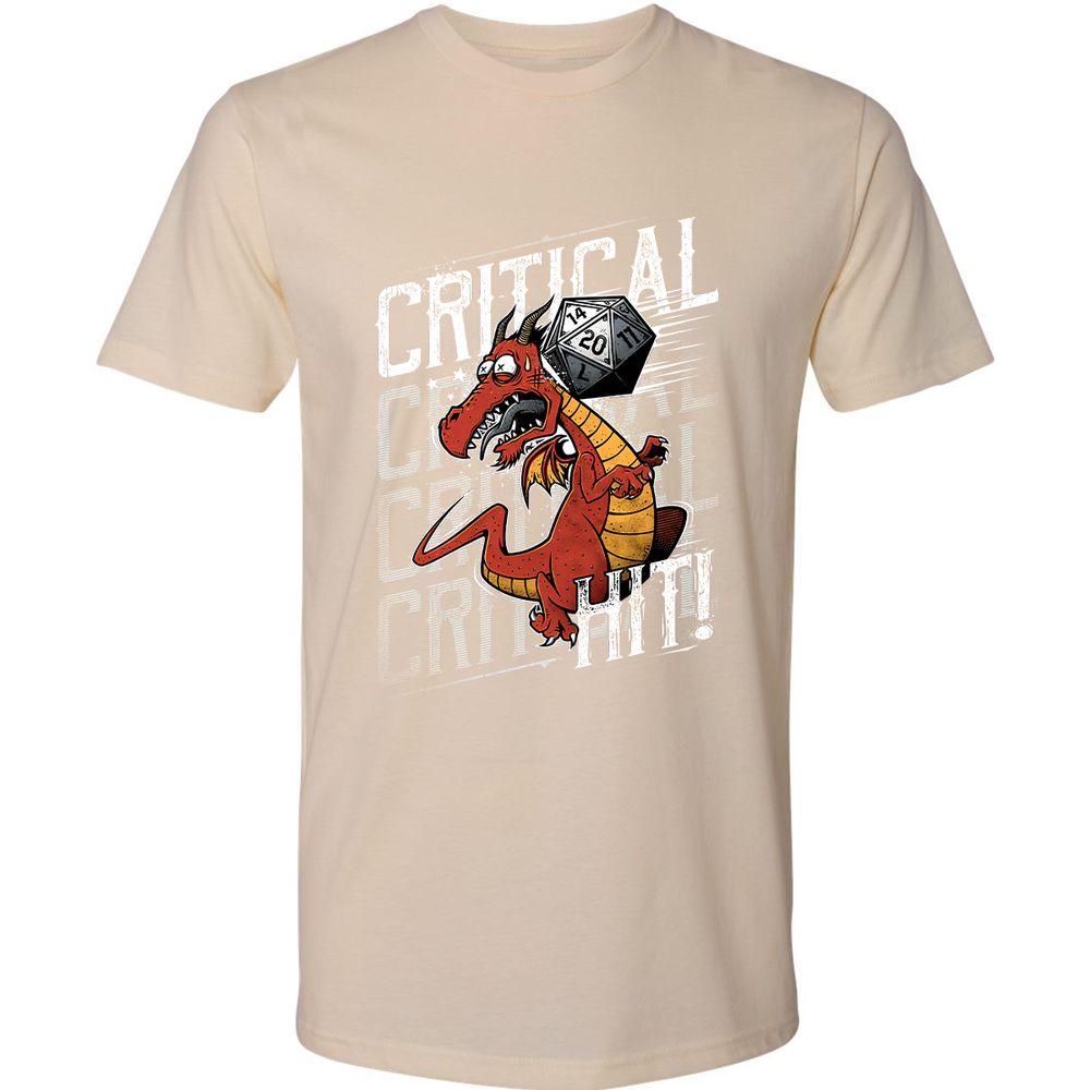 Funny Dragon Critical Hit Premium Unisex T-Shirt - Cream - 14