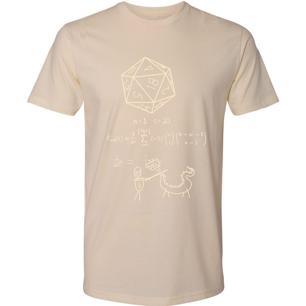 Science Of20 Sided Dice Premium Unisex T-Shirt - Cream - 14
