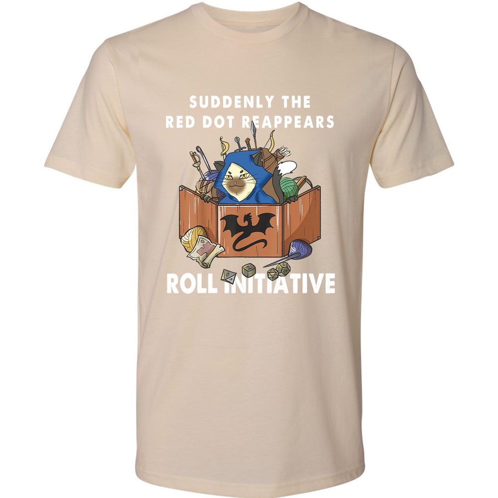 Suddenly The Red Dot Reappears Roll Initiative Premium Unisex T-Shirt - Cream - 14