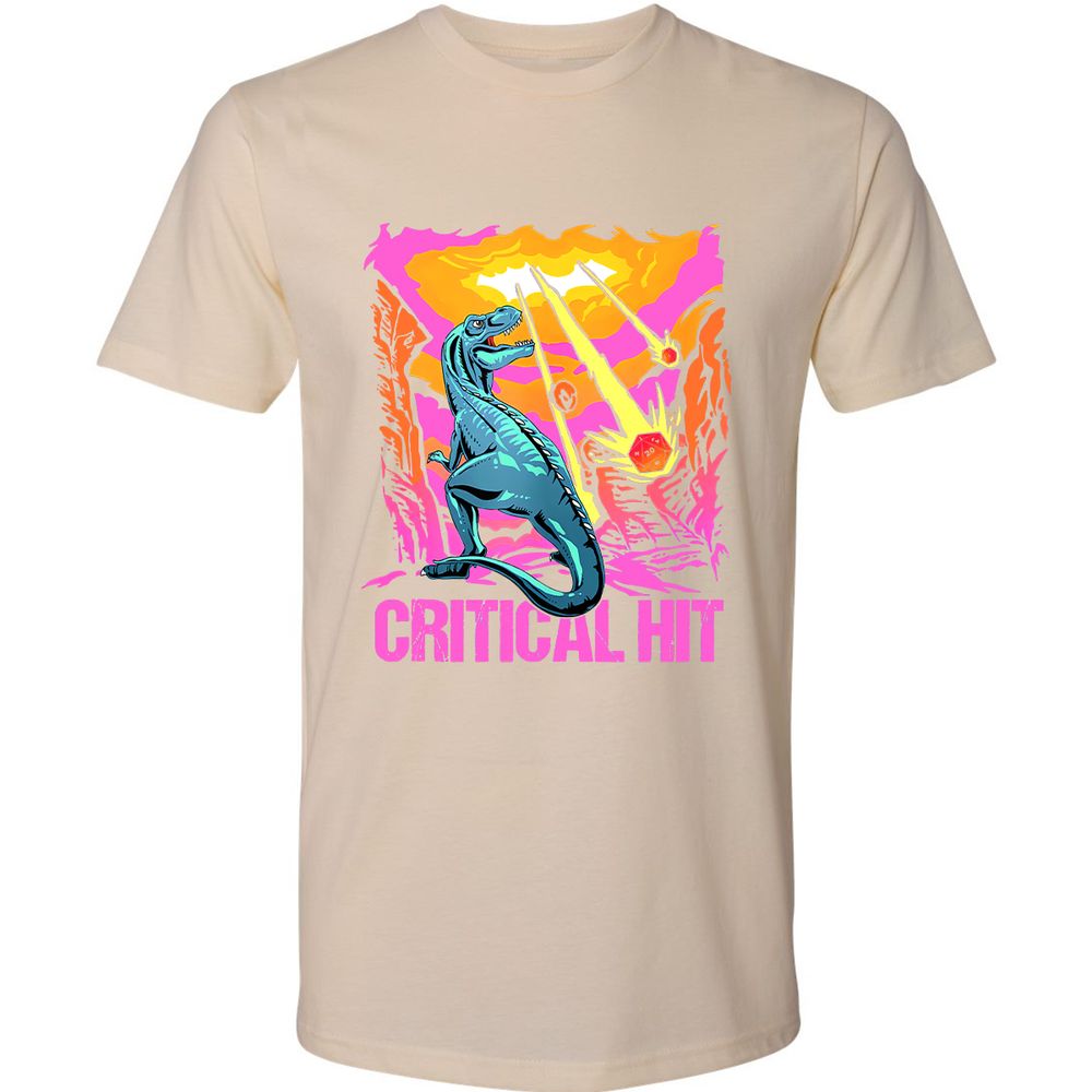Dinosaur Critical Hit Premium Unisex T-Shirt - Cream - 14
