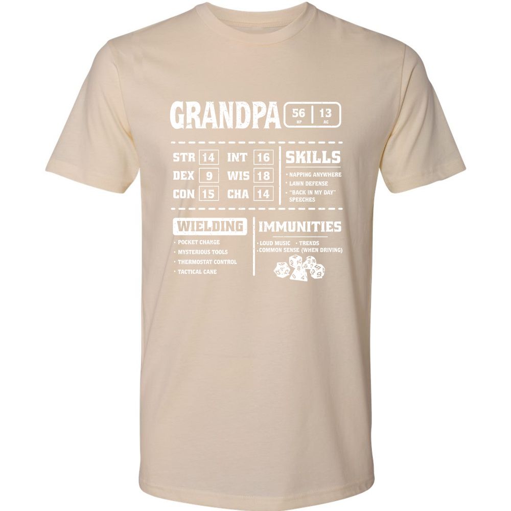 Grandpa Stats 2 Premium Unisex T-Shirt - Cream - 14