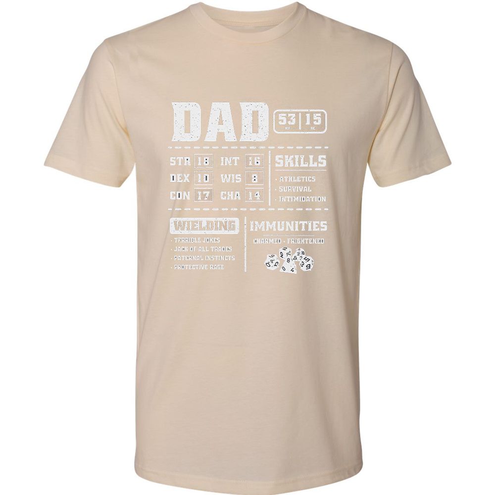 Dad Stat Block 2 Premium Unisex T-Shirt - Cream - 14