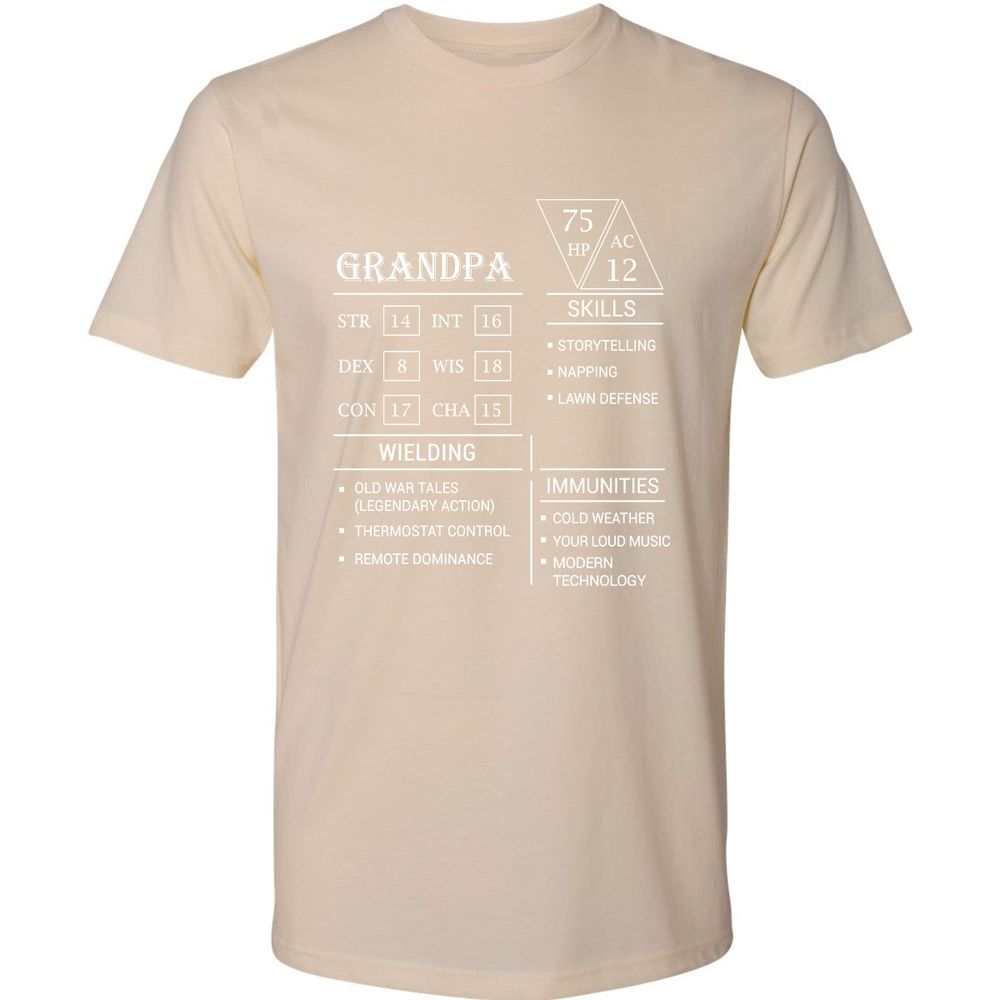 Grandpa Stats Premium Unisex T-Shirt - Cream - 14