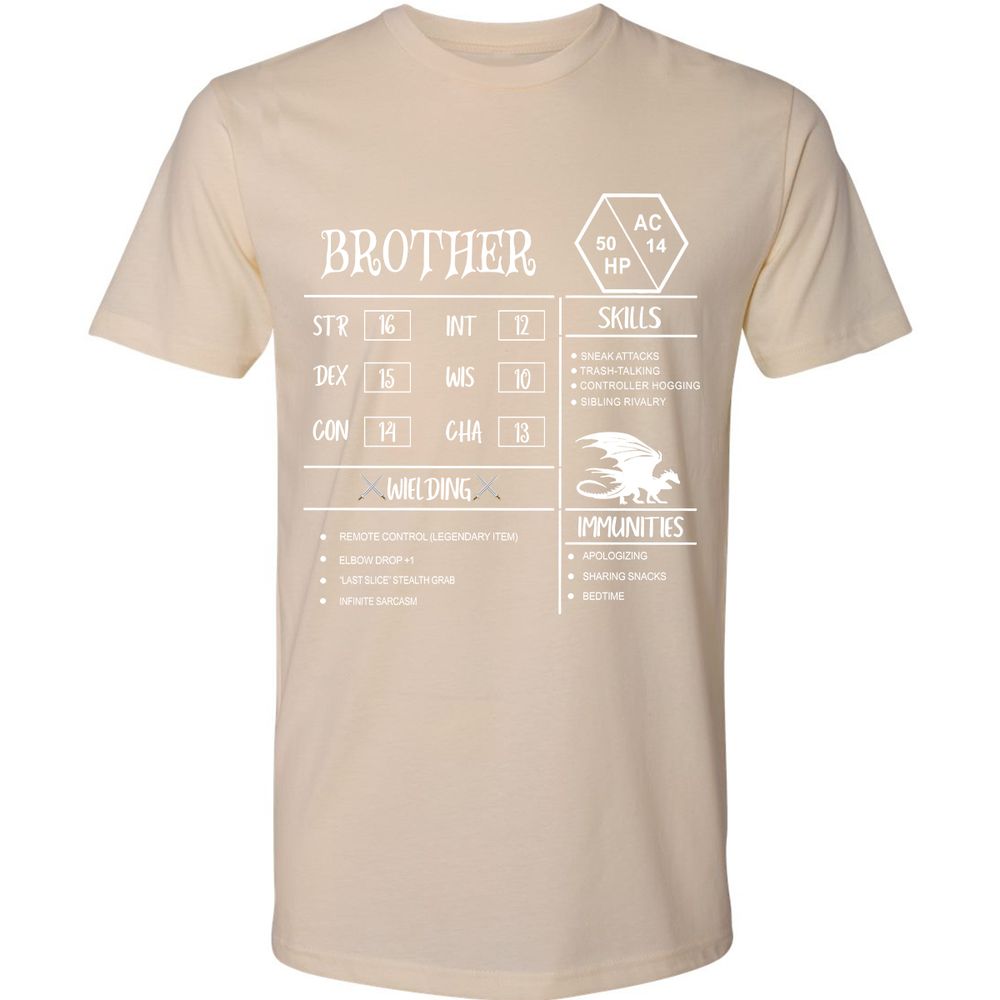 Brother Stats Premium Unisex T-Shirt - Cream - 14