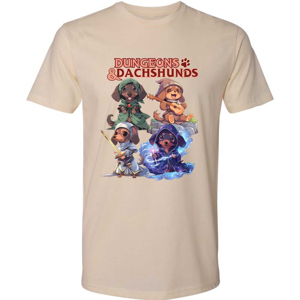 Dungeons & Dachshunds Premium Unisex T-Shirt - Cream - 14