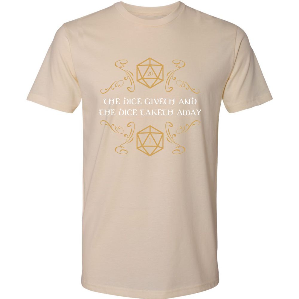 The Dice Giveth and Taketh Away Natural 20 and Critical Fail Premium Unisex T-Shirt - Cream - 14