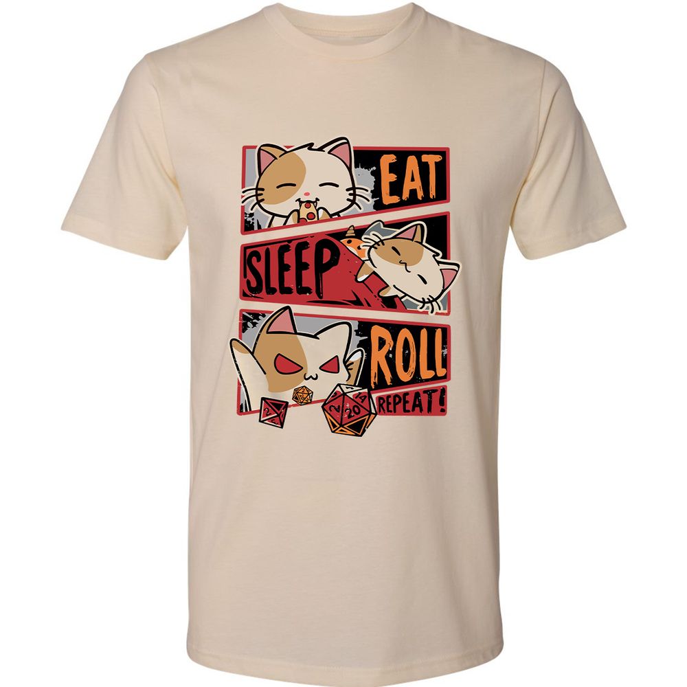 Eat Sleep Roll Repeat Premium Unisex T-Shirt - Cream - 14