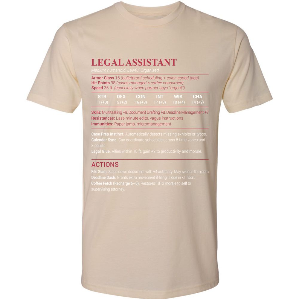Legal Assistant Premium Unisex T-Shirt - Cream - 14