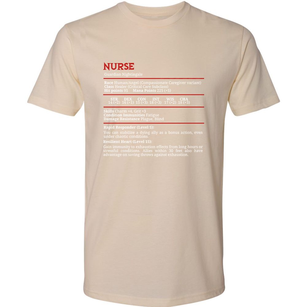 Nurse Stats Premium Unisex T-Shirt - Cream - 14