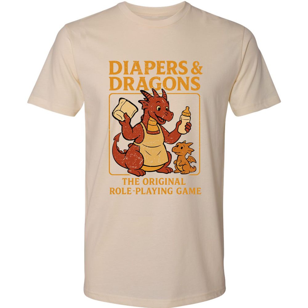 Diapers & Dragons Premium Unisex T-Shirt - Cream - 14