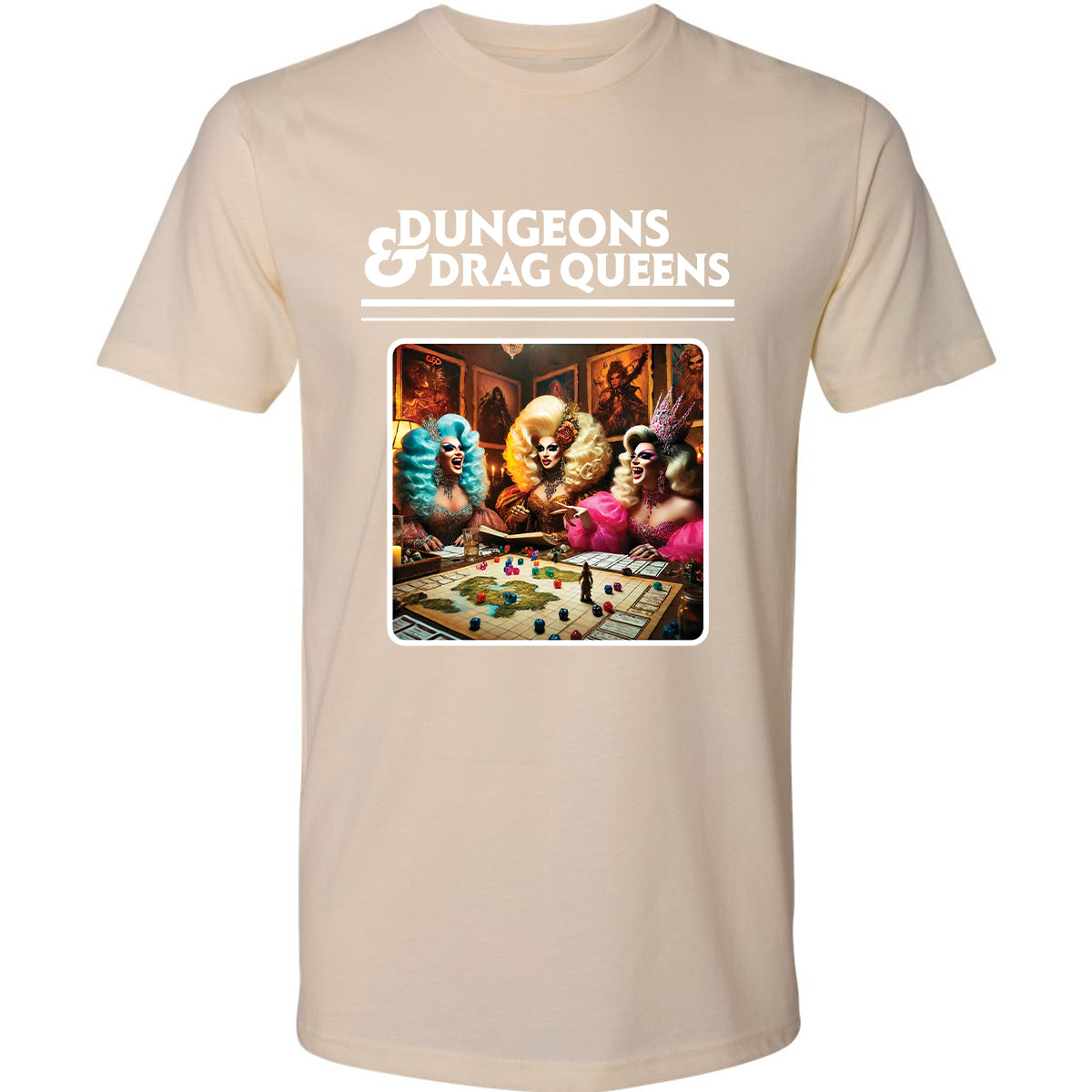 Dungeons & Drag Queens Premium Unisex T-Shirt - Cream - 14