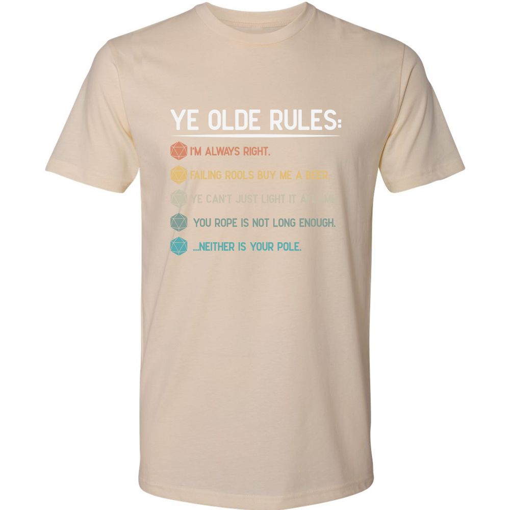 Dungeon Master Rules – Ye Olde RPG Premium Unisex T-Shirt - Cream - 14