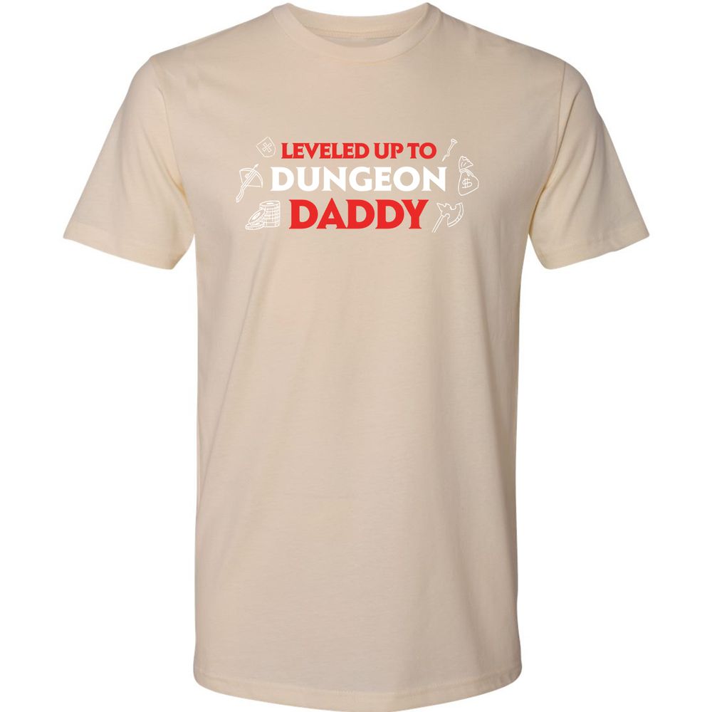 Leveled Up To Dungeon Daddy Premium Unisex T-Shirt - Cream - 14
