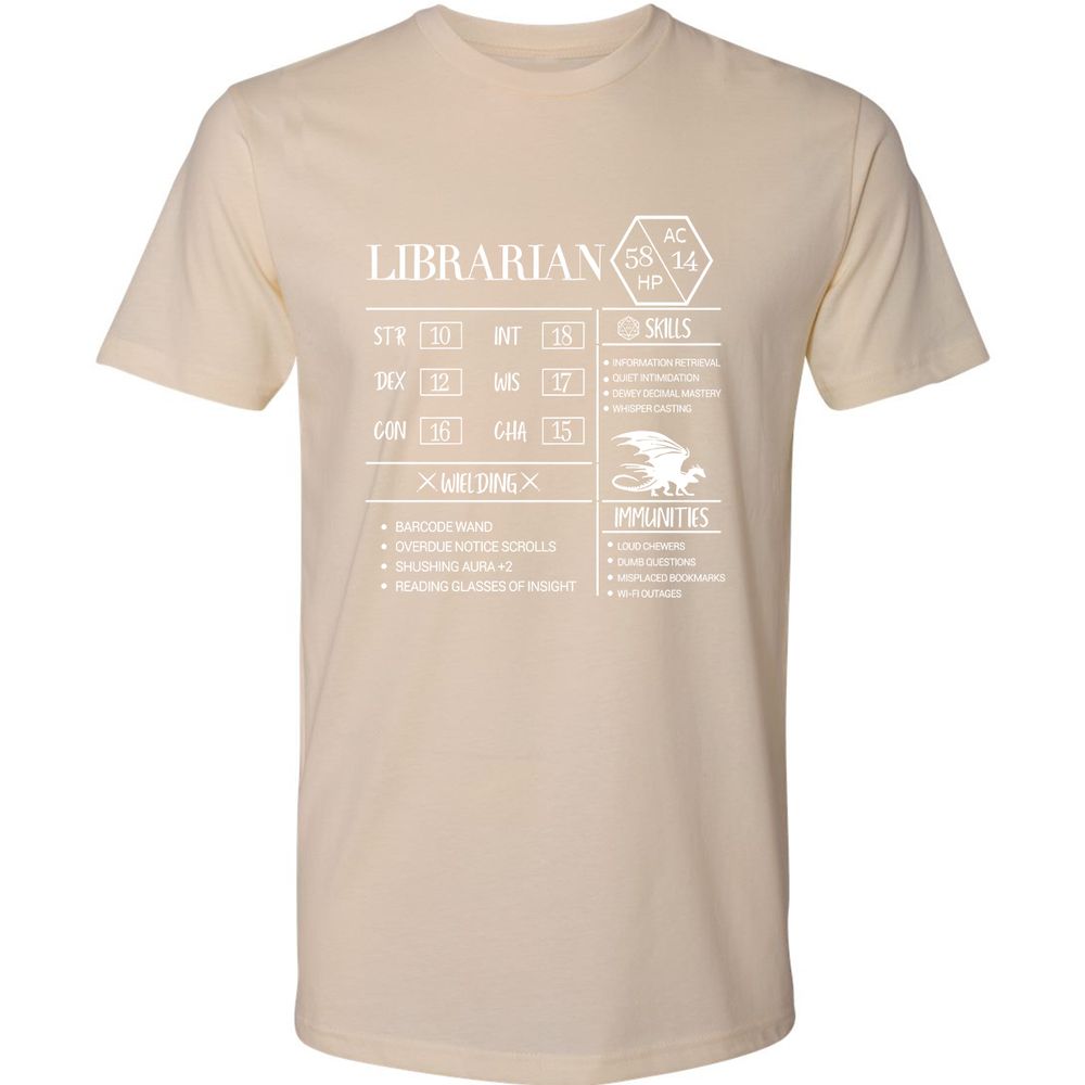 Librarian New Premium Unisex T-Shirt - Cream - 14